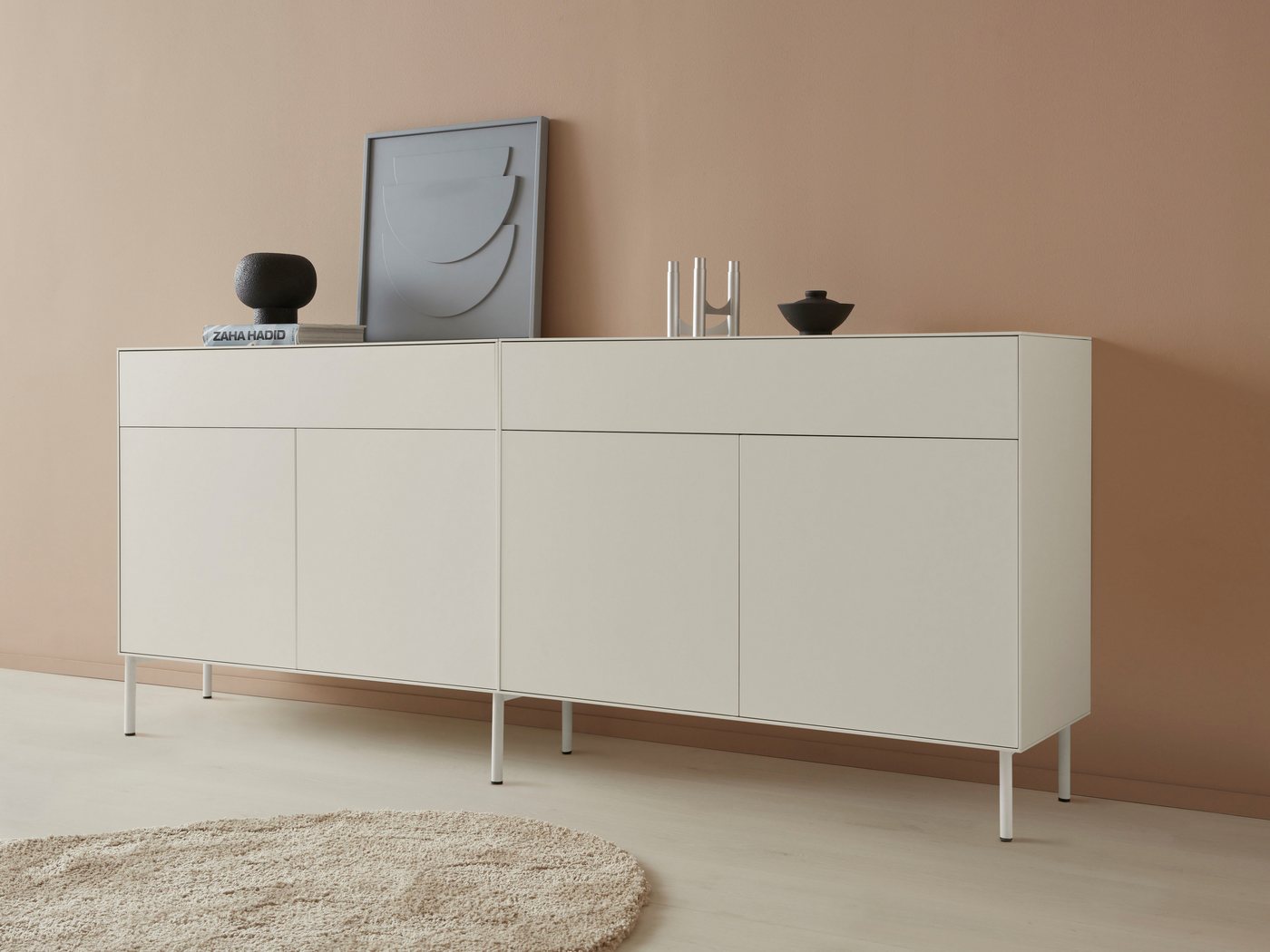 LeGer Home by Lena Gercke Sideboard Essentials (2 St), Breite: 224cm, MDF lackiert, Push-to-open-Funktion von LeGer Home by Lena Gercke