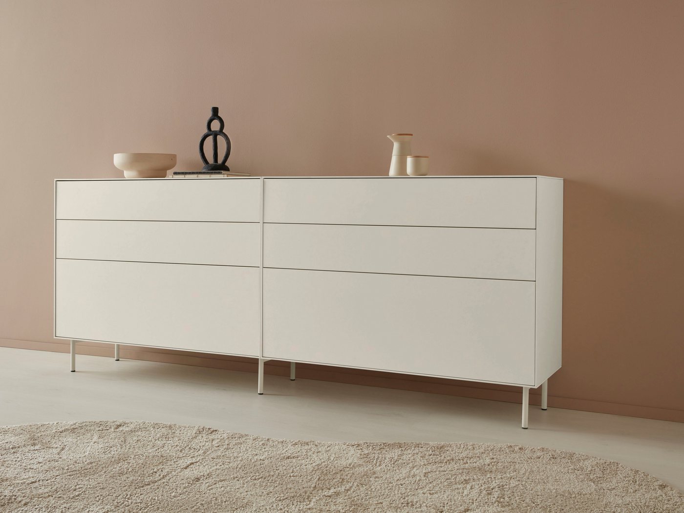 LeGer Home by Lena Gercke Sideboard Essentials (2 St), Breite: 224cm, MDF lackiert, Push-to-open-Funktion von LeGer Home by Lena Gercke