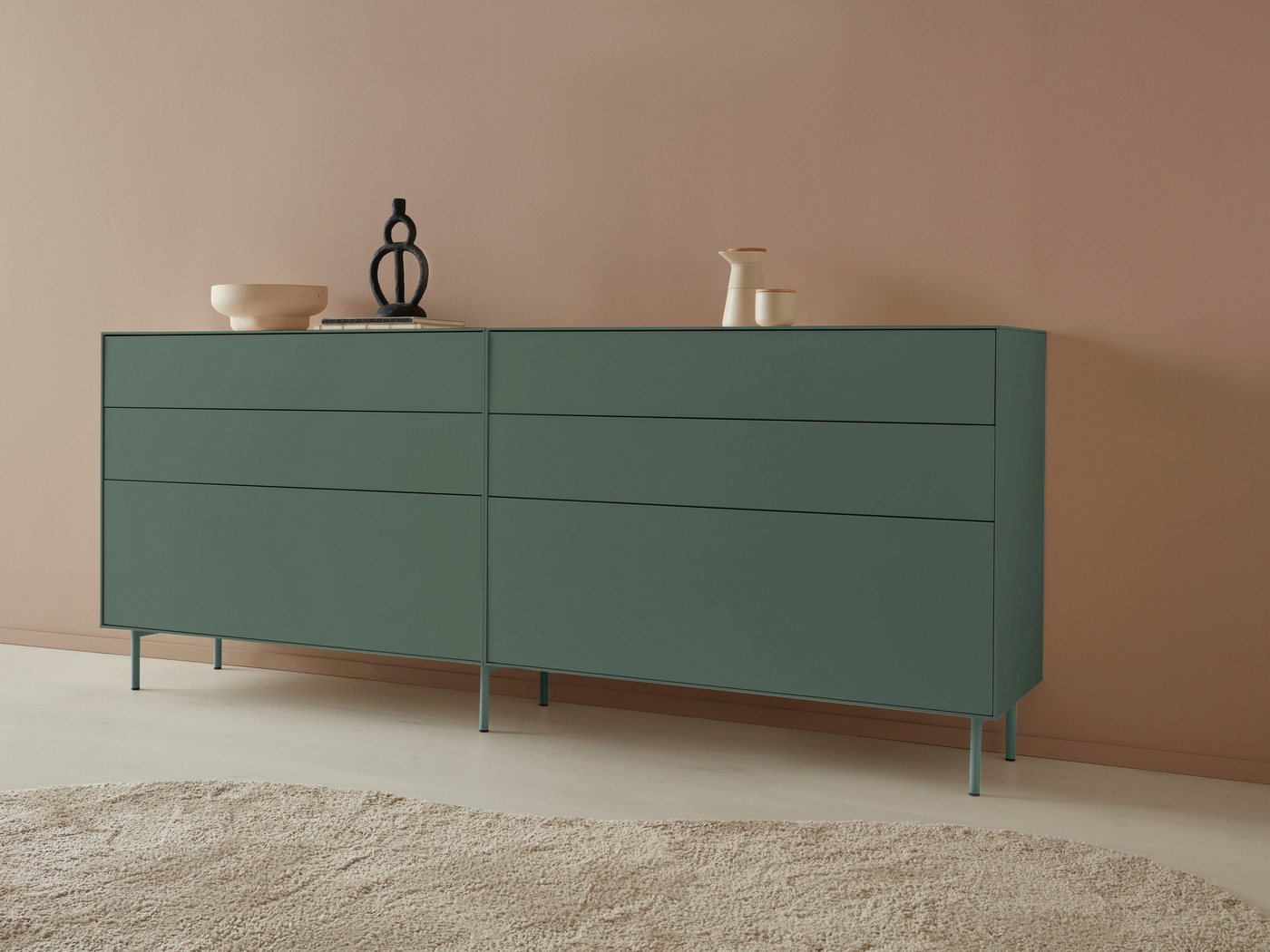 LeGer Home by Lena Gercke Sideboard Essentials (2 St), Breite: 224cm, MDF lackiert, Push-to-open-Funktion von LeGer Home by Lena Gercke