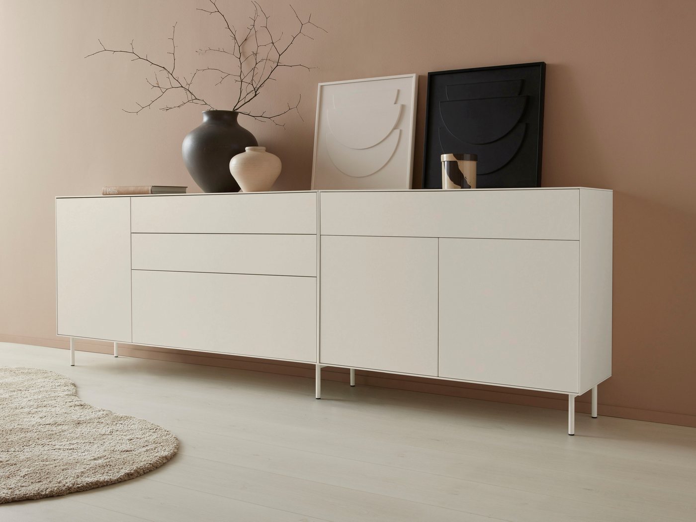 LeGer Home by Lena Gercke Sideboard Essentials (2 St), Breite: 279cm, MDF lackiert, Push-to-open-Funktion von LeGer Home by Lena Gercke