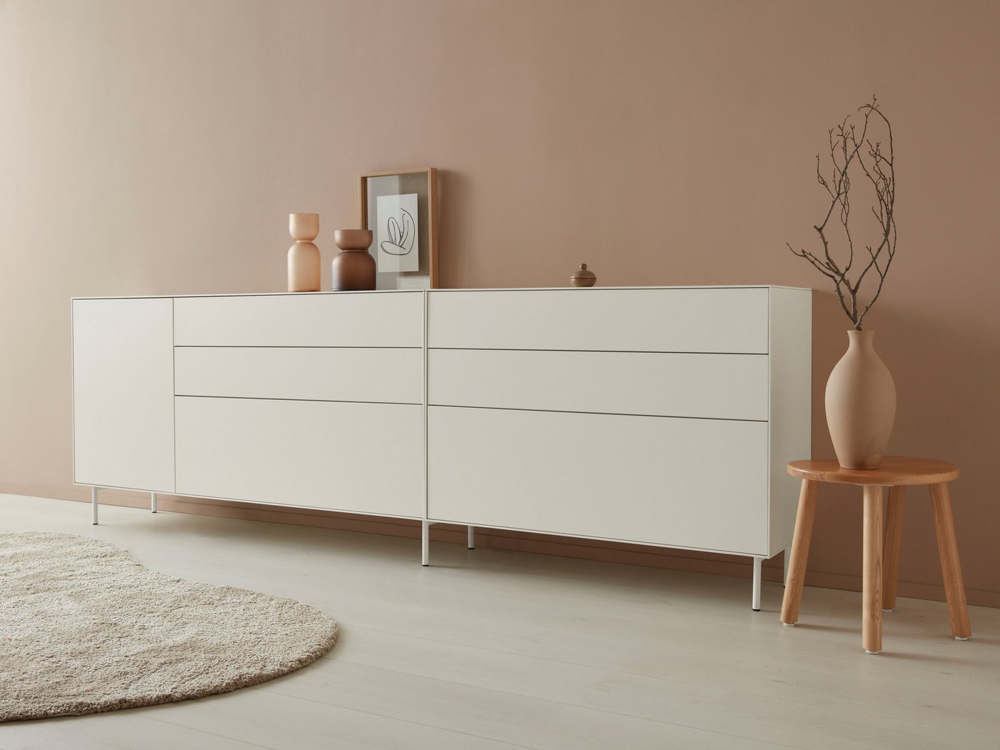 LeGer Home by Lena Gercke Sideboard Essentials (2 St), Breite: 279cm, MDF lackiert, Push-to-open-Funktion von LeGer Home by Lena Gercke