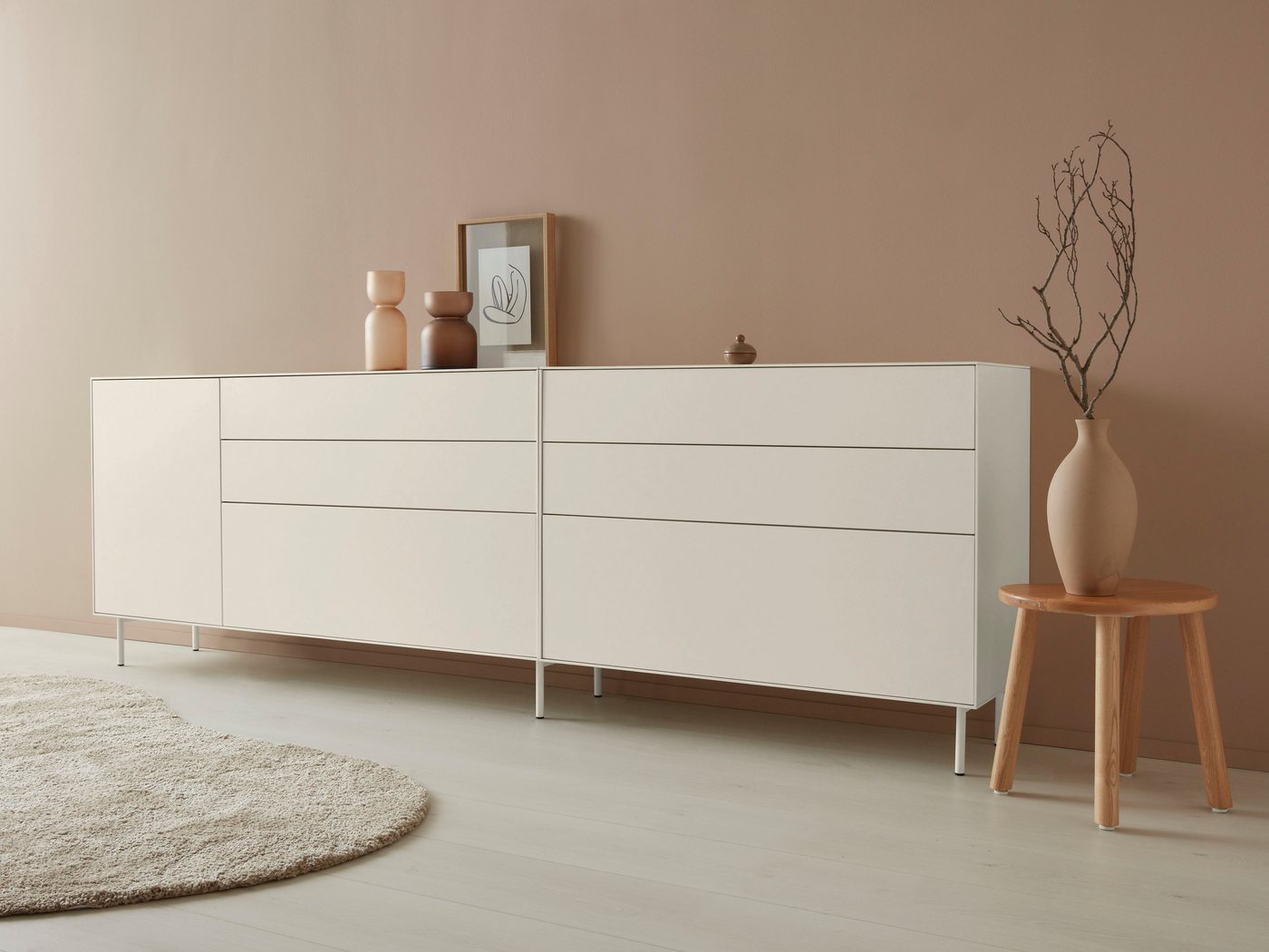 LeGer Home by Lena Gercke Sideboard Essentials (2 St), Breite: 279cm, MDF lackiert, Push-to-open-Funktion von LeGer Home by Lena Gercke