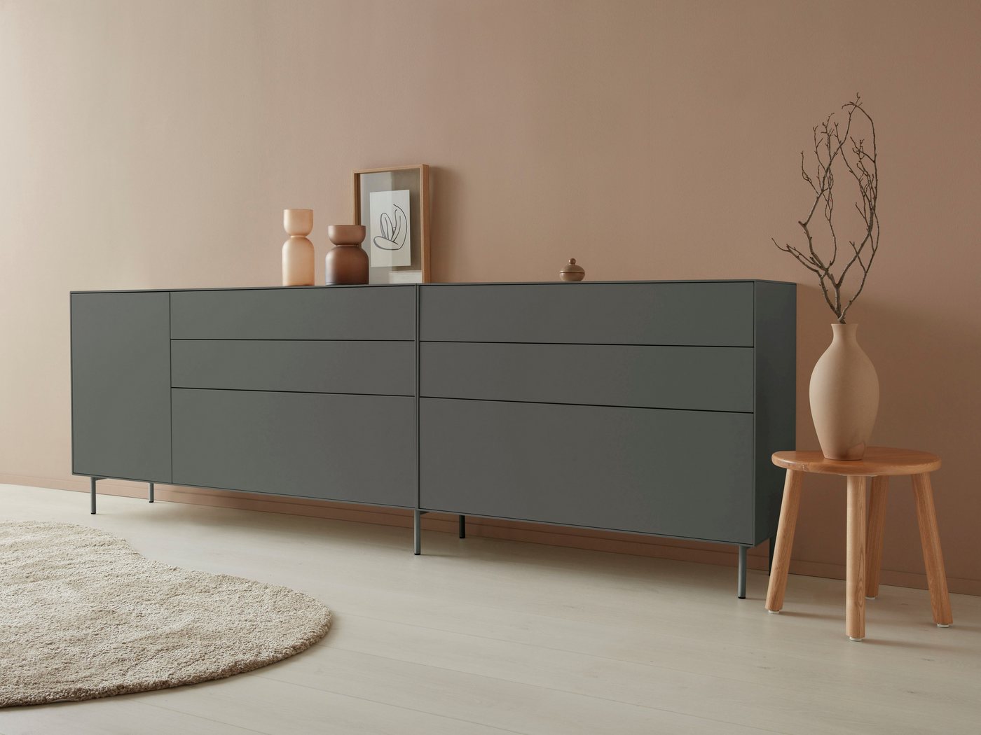 LeGer Home by Lena Gercke Sideboard Essentials (2 St), Breite: 279cm, MDF lackiert, Push-to-open-Funktion von LeGer Home by Lena Gercke