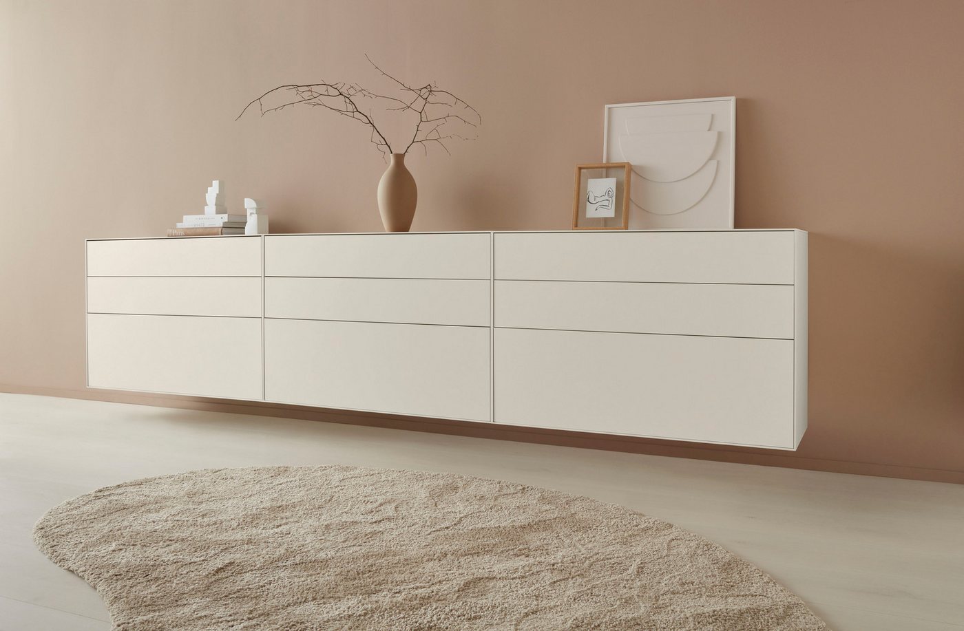 LeGer Home by Lena Gercke Sideboard Essentials (3 St), Breite: 335cm, MDF lackiert, Push-to-open-Funktion von LeGer Home by Lena Gercke