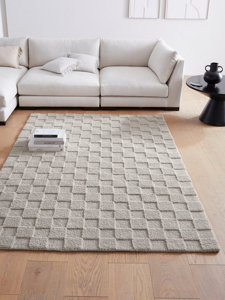 LeGer Home by Lena Gercke Teppich Esmé, Hochflor-Teppiche, weich, Boho, rechteckig, Höhe: 23 mm, Hoch-Tief-Struktur, Uni, Kästchen, Wohnzimmer, Schlafzimmer, Esszimmer LeGer Home by Lena Gercke Teppich Esmé, Hochflor-Teppiche, weich, Boho, rechteckig, Höhe: 23 mm, Hoch-Tief-Struktur, Uni, Kästchen, Wohnzimmer, Schlafzimmer, Esszimmer von LeGer Home by Lena Gercke