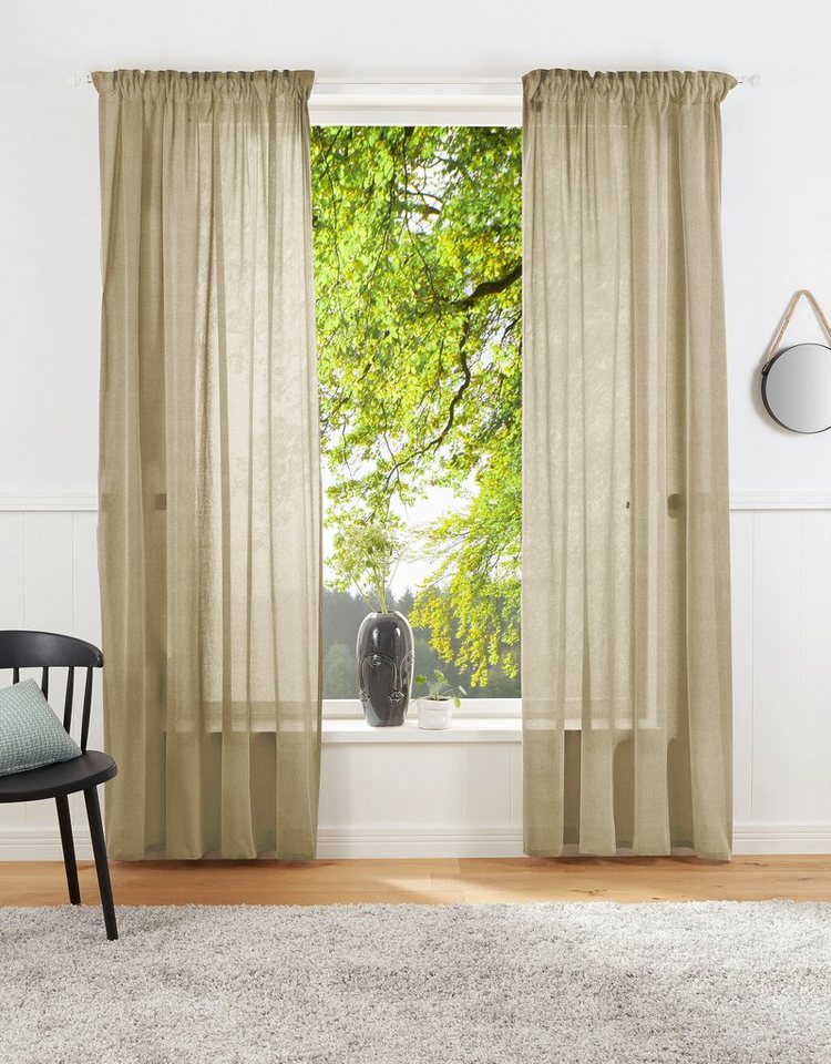 LeGer Home by Lena Gercke Vorhang Lanea, Multifunktionsband (1 St), halbtransparent, Leinenoptik, 1 Schal, verschiedene Größen von LeGer Home by Lena Gercke