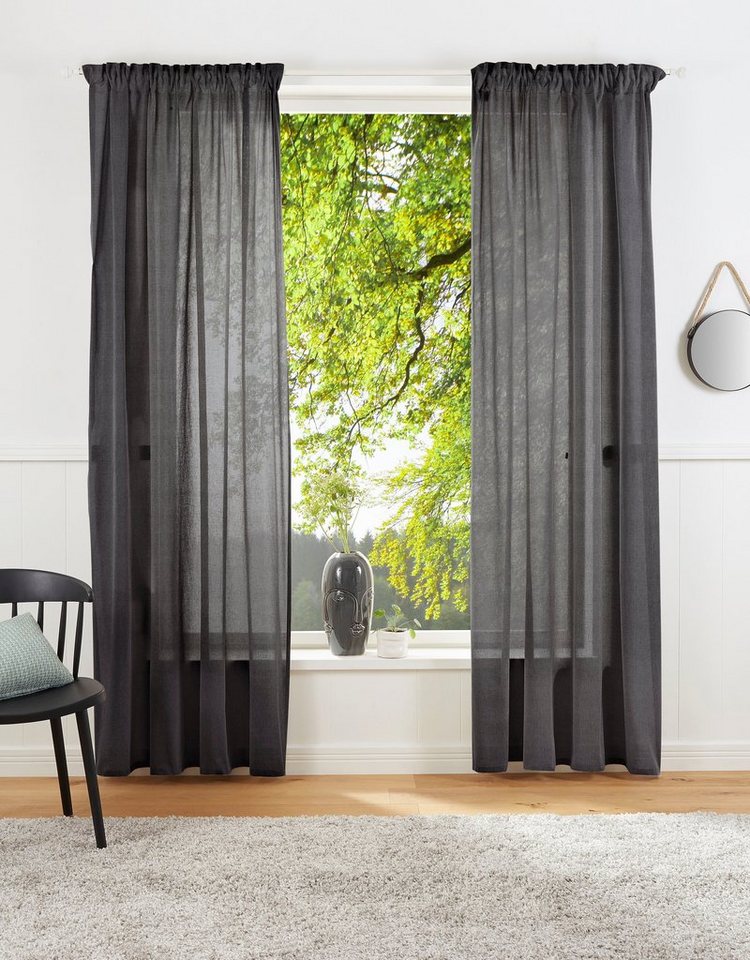 LeGer Home by Lena Gercke Vorhang Lanea, Multifunktionsband (1 St), halbtransparent, Leinenoptik, 1 Schal, verschiedene Größen von LeGer Home by Lena Gercke