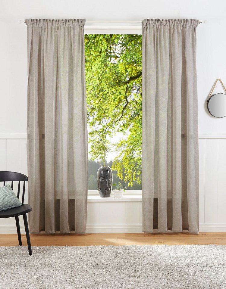 LeGer Home by Lena Gercke Vorhang Lanea, Multifunktionsband (1 St), halbtransparent, Leinenoptik, 1 Schal, verschiedene Größen von LeGer Home by Lena Gercke