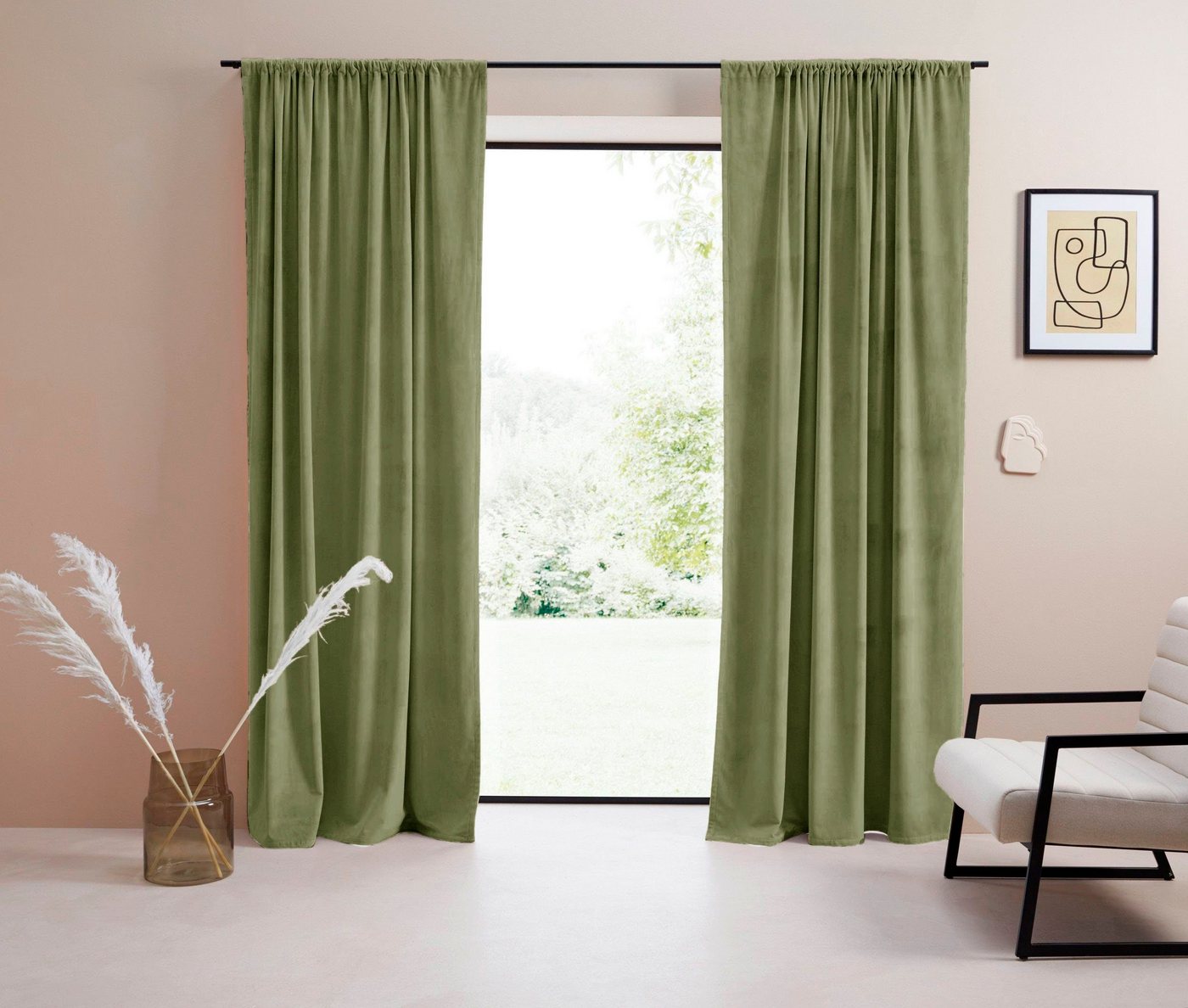 LeGer Home by Lena Gercke Vorhang Samt Ladina, Stangendurchzug (1 St), blickdicht, Polyester, blickdicht, gewebt, verschiedene Größen, 1 Stück, Bestseller von LeGer Home by Lena Gercke
