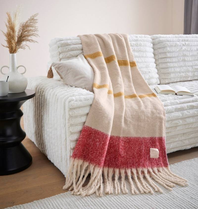 Wohndecke LeGer Chunky Fringes, Kuscheldecke im stilvollem Design, LeGer Home by Lena Gercke, Kuschelige und wärmende Decke mit Fransen, Größe 150x 200 cm von LeGer Home by Lena Gercke