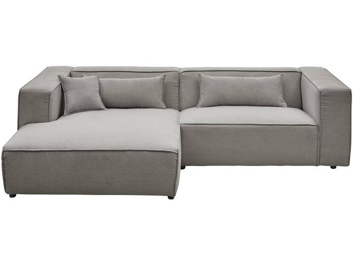 Ecksofa PIARA mit Kedernaht in Cord oder Leinenoptik, moderne Couch in L-Form , grau (anthrazit), B:267cm H:66cm T:167cm, 100% Polyester, LEGER HOME BY LENA GERCKE, Sofas, wahlweise Ottomane rechts/links, schwarze Füße, bequemer Sitzkomfort von LeGer