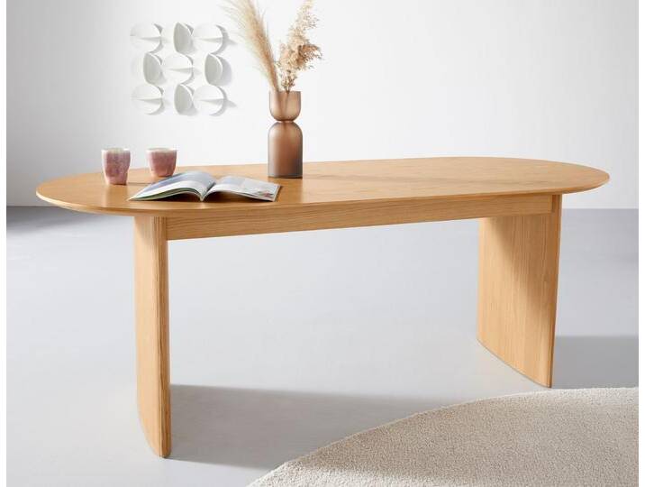 Esstisch Melinda, TOPSELLER, OTTOs Choice , beige (naturfarben), B:200cm H:77cm T:90cm, LEGER HOME BY LENA GERCKE, Tische, Runde Esstische Esstisch Holz-Esstische, aus massivem Eschenholzfurnier, in zwei Breiten erhältlich von LeGer