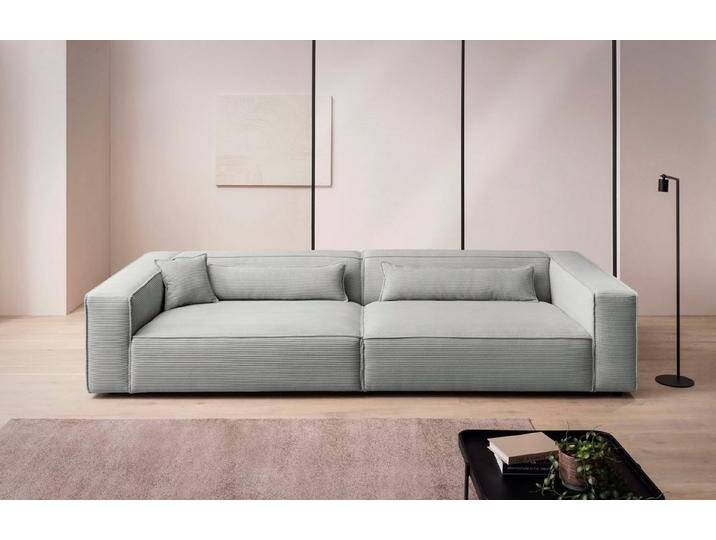 LeGer Home by Lena Gercke 3-Sitzer PIARA, XXL Sofa mit Kedernaht, Big-Sofa in Cord oder Leinenoptik, schwarze Füße, bequemer Sitzkomfort, extra tiefe Sitzfläche von LeGer