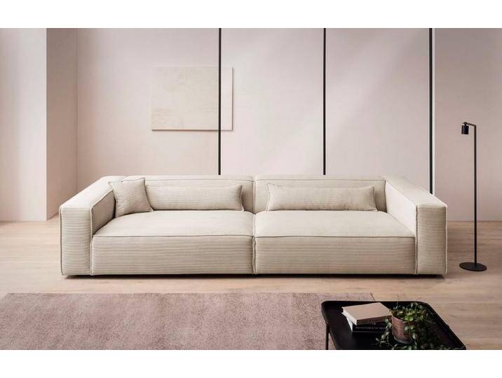 LeGer Home by Lena Gercke 3-Sitzer PIARA, XXL Sofa mit Kedernaht, Big-Sofa in Cord oder Leinenoptik, schwarze Füße, bequemer Sitzkomfort, extra tiefe Sitzfläche von LeGer