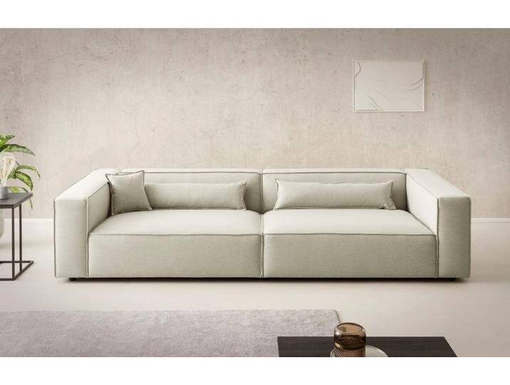 LeGer Home by Lena Gercke 3-Sitzer PIARA, XXL Sofa mit Kedernaht, Big-Sofa in Cord oder Leinenoptik, schwarze Füße, bequemer Sitzkomfort, extra tiefe Sitzfläche von LeGer