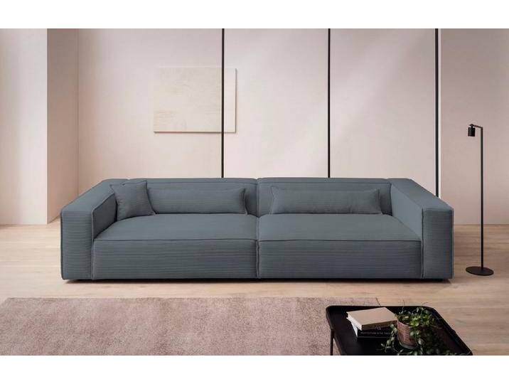 LeGer Home by Lena Gercke 3-Sitzer PIARA, XXL Sofa mit Kedernaht, Big-Sofa in Cord oder Leinenoptik, schwarze Füße, bequemer Sitzkomfort, extra tiefe Sitzfläche von LeGer