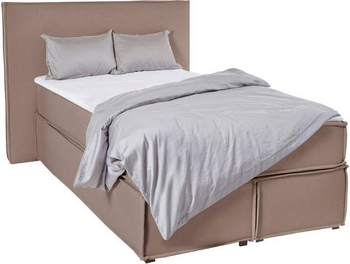 LeGer Home by Lena Gercke Boxspringbett Yuma, incl. Topper, in 4 Breiten, 3 Matratzenarten und je 2 Härtegraden, braun, 7-Zonen-Kaltschaummatratze von LeGer