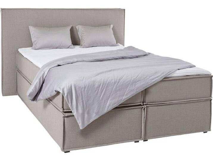 LeGer Home by Lena Gercke Boxspringbett Yuma, incl. Topper, in 4 Breiten, 3 Matratzenarten und je 2 Härtegraden, braun, Bonnell-Federkernmatratze von LeGer