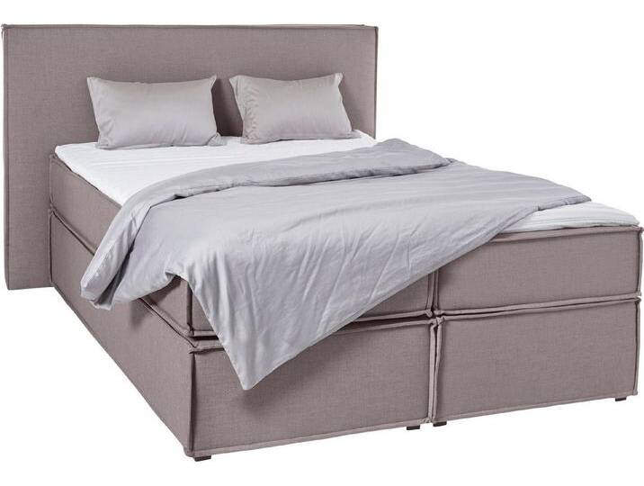 LeGer Home by Lena Gercke Boxspringbett Yuma, incl. Topper, in 4 Breiten, 3 Matratzenarten und je 2 Härtegraden, grau, 7-Zonen-Kaltschaummatratze von LeGer