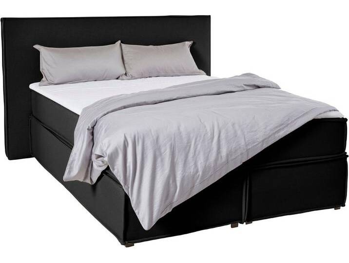 LeGer Home by Lena Gercke Boxspringbett Yuma, incl. Topper, in 4 Breiten, 3 Matratzenarten und je 2 Härtegraden, grau, 7-Zonen-Kaltschaummatratze von LeGer