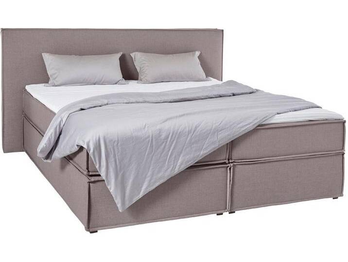 LeGer Home by Lena Gercke Boxspringbett Yuma, incl. Topper, in 4 Breiten, 3 Matratzenarten und je 2 Härtegraden, grau, 7-Zonen-Tonnentaschen-Federkernmatratze von LeGer
