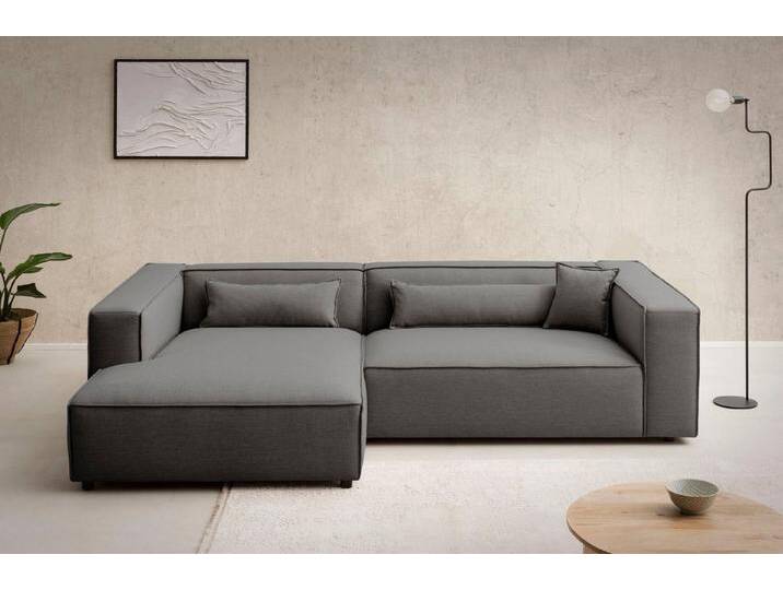 LeGer Home by Lena Gercke Ecksofa PIARA XXL, Big-Sofa in Cord oder Leinenoptik, L-Form, mit Kedernaht, schwarze Füße, extra tiefe Sitzfläche, grau LeGer Home by Lena Gercke Ecksofa PIARA XXL, Big-Sofa in Cord oder Leinenoptik, L-Form, mit Kedernaht, schwarze Füße, extra tiefe Sitzfläche, grau von LeGer