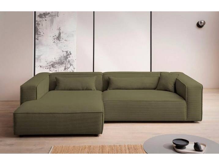 LeGer Home by Lena Gercke Ecksofa PIARA XXL, Big-Sofa in Cord oder Leinenoptik, L-Form, mit Kedernaht, schwarze Füße, extra tiefe Sitzfläche, grün LeGer Home by Lena Gercke Ecksofa PIARA XXL, Big-Sofa in Cord oder Leinenoptik, L-Form, mit Kedernaht, schwarze Füße, extra tiefe Sitzfläche, grün von LeGer