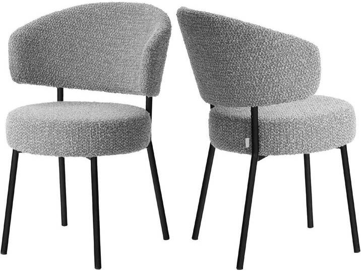 LeGer Home by Lena Gercke Esszimmerstuhl Sölve, TOPSELLER!, OTTOs Choice (Set, 2 St), Boucle Bezugsstoff, Metallgestell, Sitztiefe 48 cm, grau von LeGer