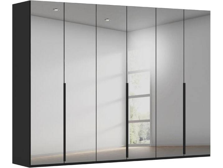 LeGer Home by Lena Gercke Kleiderschrank Schrank Garderobe Ankleide Schlafzimmer Flur Serina (in 3 verschiedenen Ausstattungen BASIC/CLASSIC/PREMIUM) in 6 Breiten (101 - 401 cm) mit Front Glas oder Dekor MADE IN GERMANY, grau schwarz von LeGer