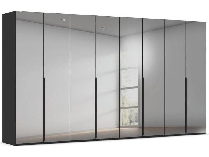 LeGer Home by Lena Gercke Kleiderschrank Schrank Garderobe Ankleide Schlafzimmer Flur Serina (in 3 verschiedenen Ausstattungen BASIC/CLASSIC/PREMIUM) in 6 Breiten (101 - 401 cm) mit Front Glas oder Dekor MADE IN GERMANY, grau schwarz von LeGer