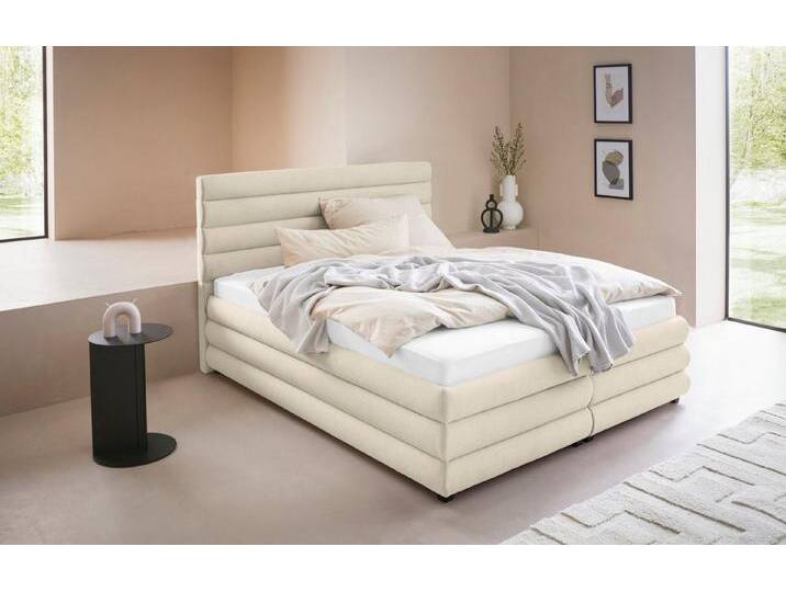 LeGer Home by Lena Gercke Polsterbett Maylis, auch in 200cm Breite, beige, 7-Zonen-Kaltschaummatratze , H2 (80 kg), creme von LeGer