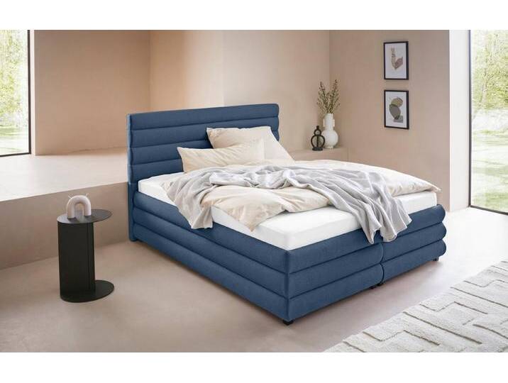 LeGer Home by Lena Gercke Polsterbett Maylis, auch in 200cm Breite, blau, 7-Zonen-Kaltschaummatratze , H2 (80 kg), blau von LeGer