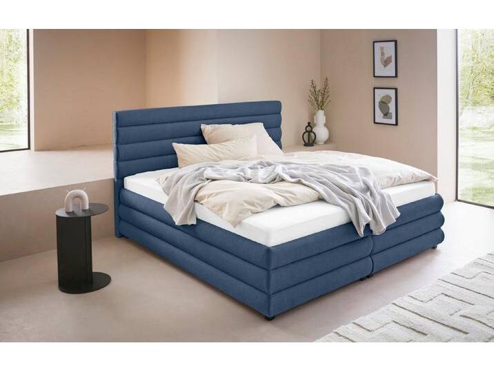 LeGer Home by Lena Gercke Polsterbett Maylis, auch in 200cm Breite, blau, 7-Zonen-Kaltschaummatratze , H3 (100 kg), blau von LeGer