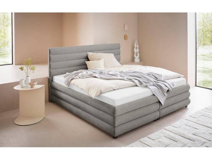 LeGer Home by Lena Gercke Polsterbett Maylis, auch in 200cm Breite, grau, Bonnell-Federkernmatratze , H2 (80 kg), grau von LeGer