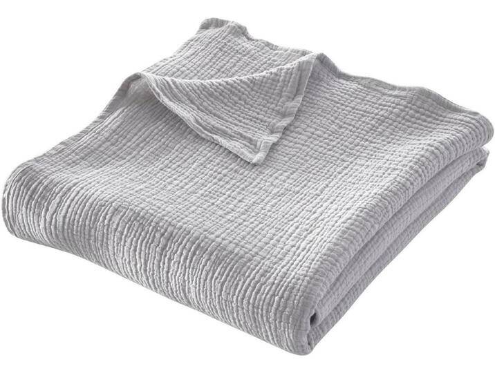 LeGer Home by Lena Gercke Wohndecke HEVIN, Tagesdecke im Baumwoll-Crinkle-Effekt, Musselin, Kuscheldecke, grau, hellgrau LeGer Home by Lena Gercke Wohndecke HEVIN, Tagesdecke im Baumwoll-Crinkle-Effekt, Musselin, Kuscheldecke, grau, hellgrau von LeGer
