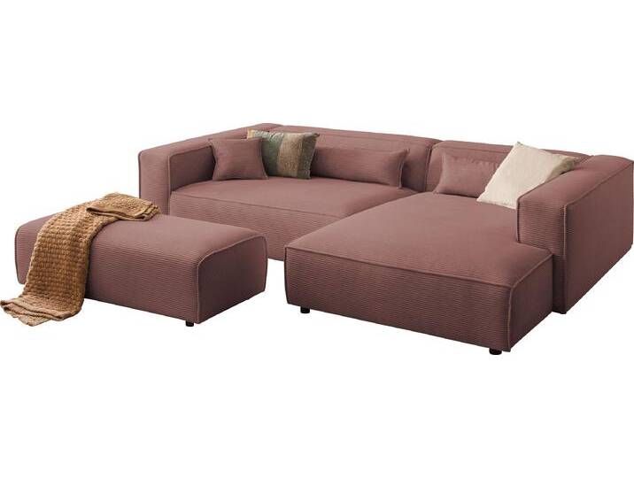 Polsterecke PIARA XXL, L-Form mit Schlaffunktion, Big-Sofa in Cord o. Leinenoptik , beige (puder), B:288cm T:198cm, 100% Polyester, LEGER HOME BY LENA GERCKE, Sofas von LeGer