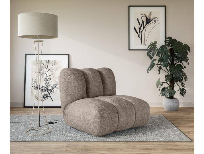 Sessel Priya Loungesessel, moderne Steppung, auch in Bouclé , braun (taupe), B:90cm H:84cm T:106cm, 100% Polyester, LEGER HOME BY LENA GERCKE, Sessel, Polstersessel, perfektes Einzelstück, gemütlich und modern, B/T/H: 90/106/84 cm von LeGer