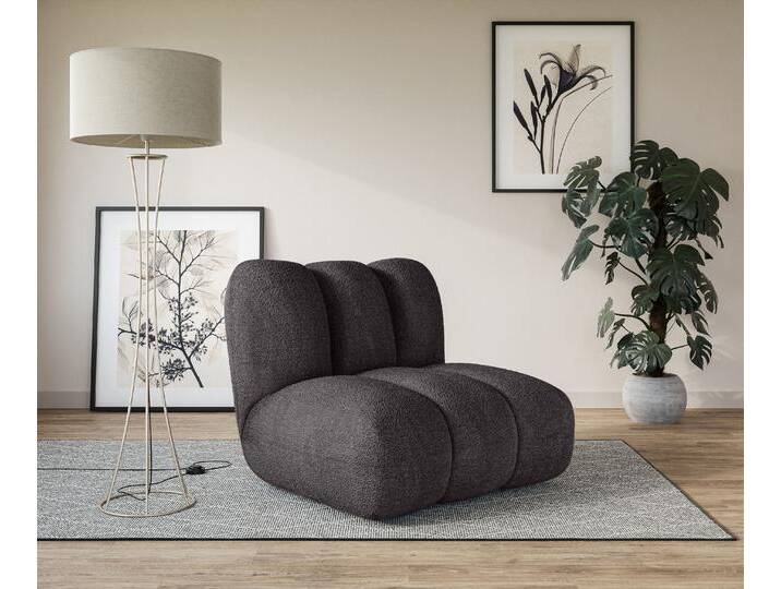 Sessel Priya Loungesessel, moderne Steppung, auch in Bouclé , grau (anthrazit), B:90cm H:84cm T:106cm, 100% Polyester, LEGER HOME BY LENA GERCKE, Sessel, Polstersessel, perfektes Einzelstück, gemütlich und modern, B/T/H: 90/106/84 cm von LeGer
