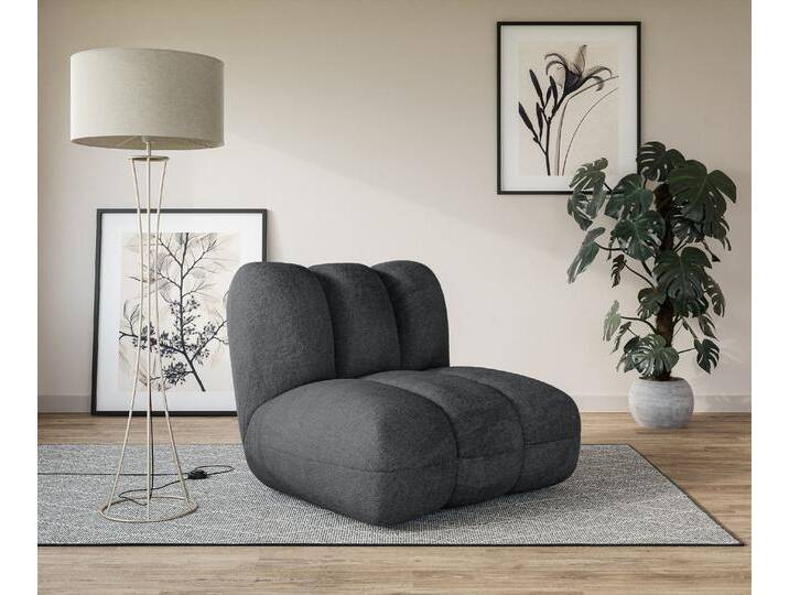 Sessel Priya Loungesessel, moderne Steppung, auch in Bouclé , grau (anthrazit), B:90cm H:84cm T:106cm, 100% Polyester, LEGER HOME BY LENA GERCKE, Sessel, Polstersessel, perfektes Einzelstück, gemütlich und modern, B/T/H: 90/106/84 cm von LeGer