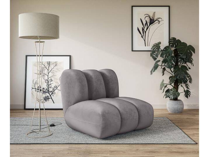 Sessel Priya Loungesessel, moderne Steppung, auch in Bouclé , grau (dunkelgrau), B:90cm H:84cm T:106cm, 100% Polyester, LEGER HOME BY LENA GERCKE, Sessel, Polstersessel, perfektes Einzelstück, gemütlich und modern, B/T/H: 90/106/84 cm von LeGer