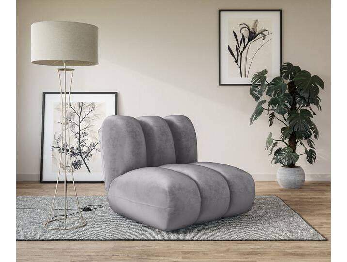 Sessel Priya Loungesessel, moderne Steppung, auch in Bouclé , grau (hellgrau), B:90cm H:84cm T:106cm, 100% Polyester, LEGER HOME BY LENA GERCKE, Sessel, Polstersessel, perfektes Einzelstück, gemütlich und modern, B/T/H: 90/106/84 cm von LeGer