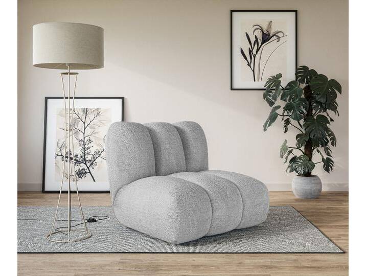Sessel Priya Loungesessel, moderne Steppung, auch in Bouclé , grau (hellgrau), B:90cm H:84cm T:106cm, 100% Polyester, LEGER HOME BY LENA GERCKE, Sessel, Polstersessel, perfektes Einzelstück, gemütlich und modern, B/T/H: 90/106/84 cm von LeGer