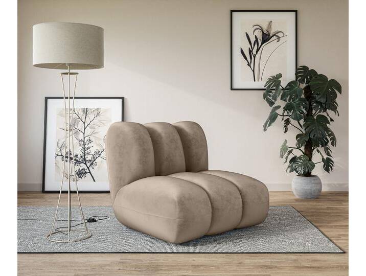 Sessel Priya Loungesessel, moderne Steppung, auch in Bouclé , grau (taupe), B:90cm H:84cm T:106cm, 100% Polyester, LEGER HOME BY LENA GERCKE, Sessel, Polstersessel, perfektes Einzelstück, gemütlich und modern, B/T/H: 90/106/84 cm von LeGer