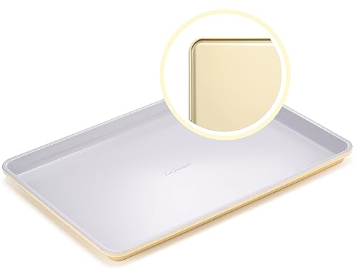LeGourmet Antihaft-Backblech, 45,7 cm, Keramikbeschichtung, ungiftig, rostbeständig, aluminisierter Stahl, perfekte Backform für Kekse, Braten, Kochen – Butter LeGourmet Antihaft-Backblech, 45,7 cm, Keramikbeschichtung, ungiftig, rostbeständig, aluminisierter Stahl, perfekte Backform für Kekse, Braten, Kochen – Butter von LeGourmet