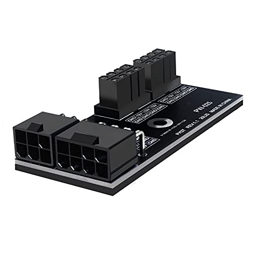 2X ATX 8+8Pin Buchse auf 6+8Pin Stecker 180 Grad abgewinkelter Adapter für Grafikkarte (PH37-A) von LeHang
