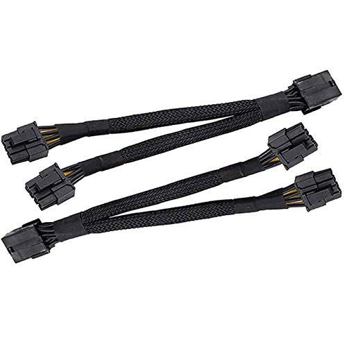 2X GPU VGA PCIe 8 Pin Buchse auf Dual 8 Pin (6+2) Stecker PCI Express Power Sleeved Verlängerungskabel 8Pin (20cm) von LeHang