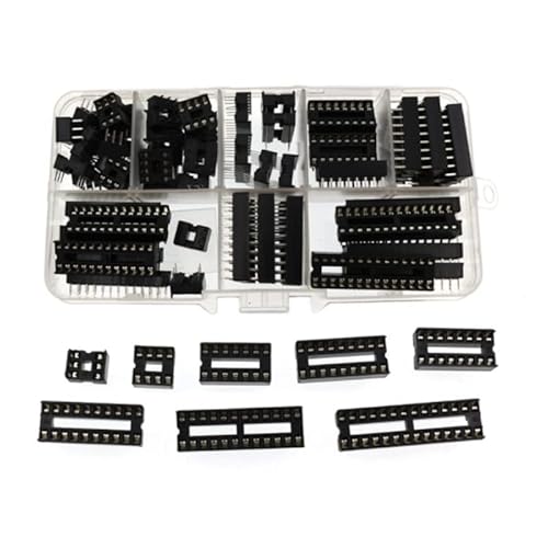 66 Stück IC-Sockel DIP-Chiphalter Flachfüße Löttyp 6/8/14/16/18/20/24/28 Pins von LeHang