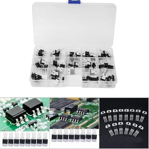 70Pcs TO-220 14 Werte gekapselt DREI-Klemmen-Spannungsregler-Schaltung ，High Current Positive Voltage Regulator Assortment Kit L7805 7812 7905 7912 LM317T von LeHang