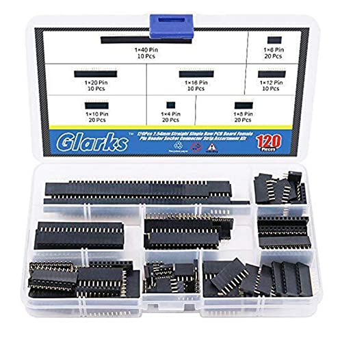 LeHang 120Pcs 2.54mm Gerade Single Row PCB Board Weibliche Pin Header Sockel Stecker Streifen Sortiment Kit von LeHang