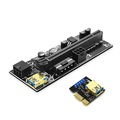 LeHang 2X Horizontale Installation 009S Plus PCI-E 1x auf 16x Extender Adapter mit Blauer Flash-LED für BTC Miner Black Card Slot LeHang 2X Horizontale Installation 009S Plus PCI-E 1x auf 16x Extender Adapter mit Blauer Flash-LED für BTC Miner Black Card Slot von LeHang